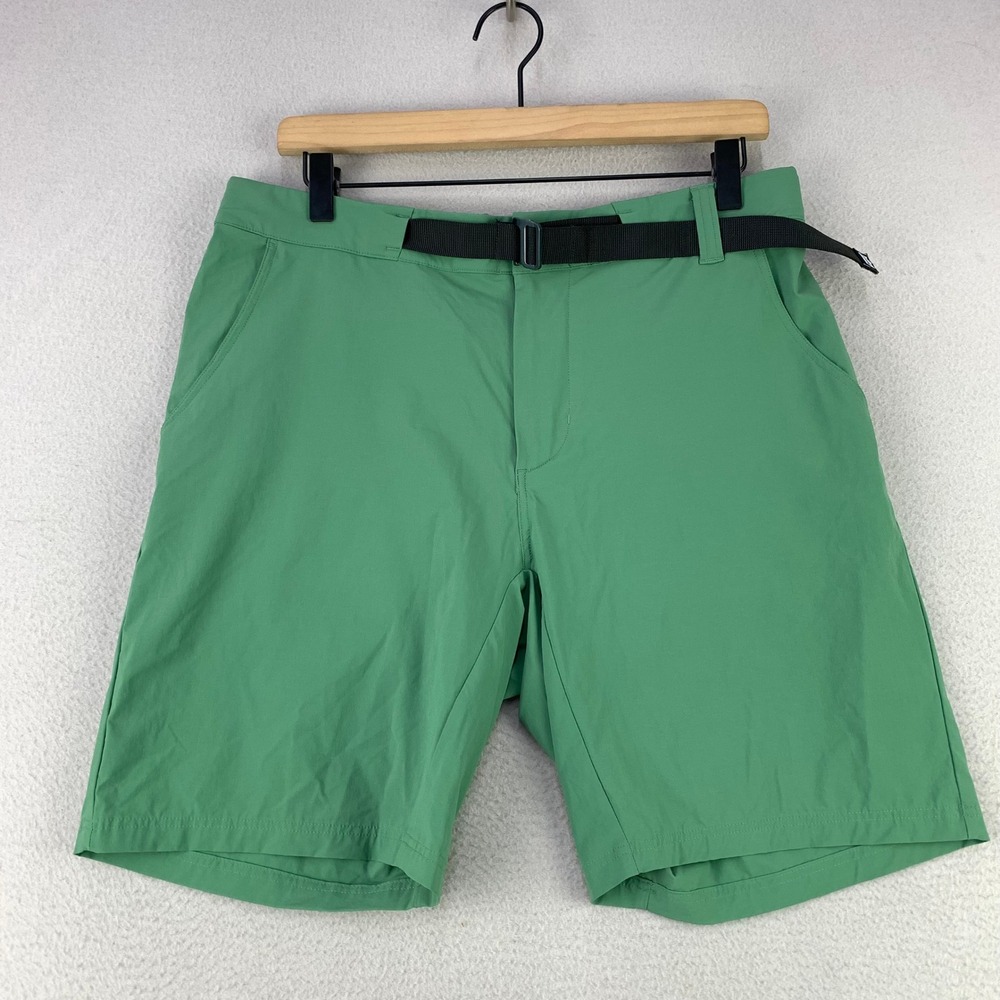 Seadon Helios Shorts Men Large‎ Green Outdoor Hiking Belted Nylon Stretch Hybrid